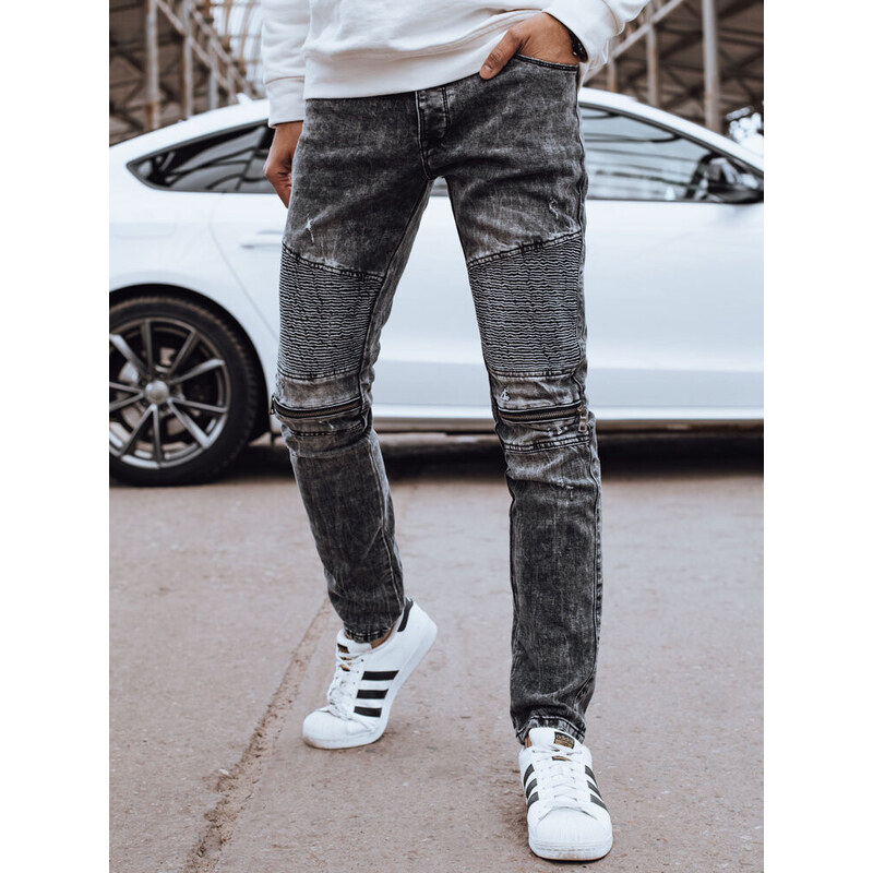 Pánske čierne džínsové nohavice FashionStreet UX4246 67682511