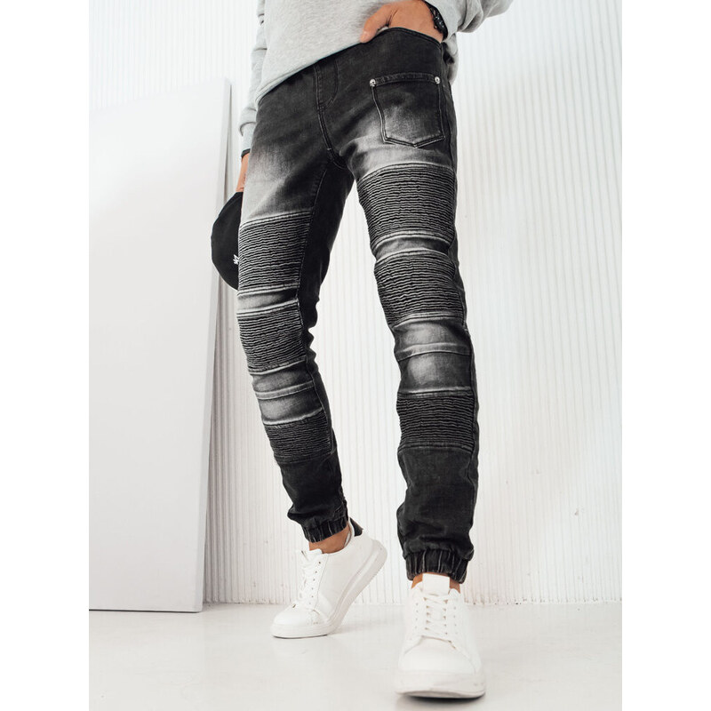 Pánske džínsové nohavice jogger čierne FashionStreet UX4222 67682496