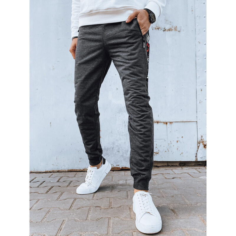 Pánske tmavosivé tepláky FashionStreet UX4271 67682566