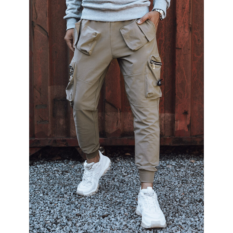 Pánske cargo nohavice béžové FashionStreet UX4302 67682601
