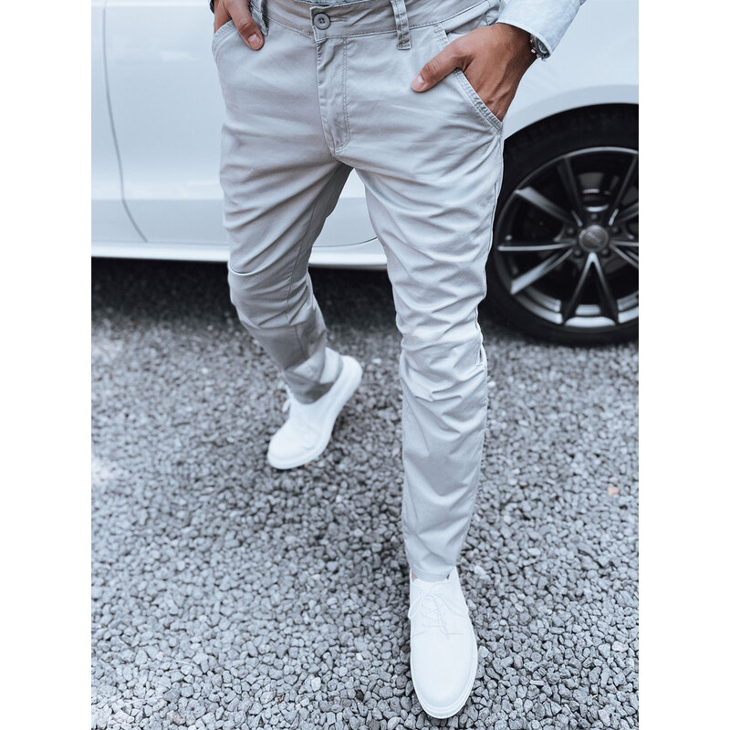 Pánske tmavosivé nohavice FashionStreet chinos UX4340 67682607