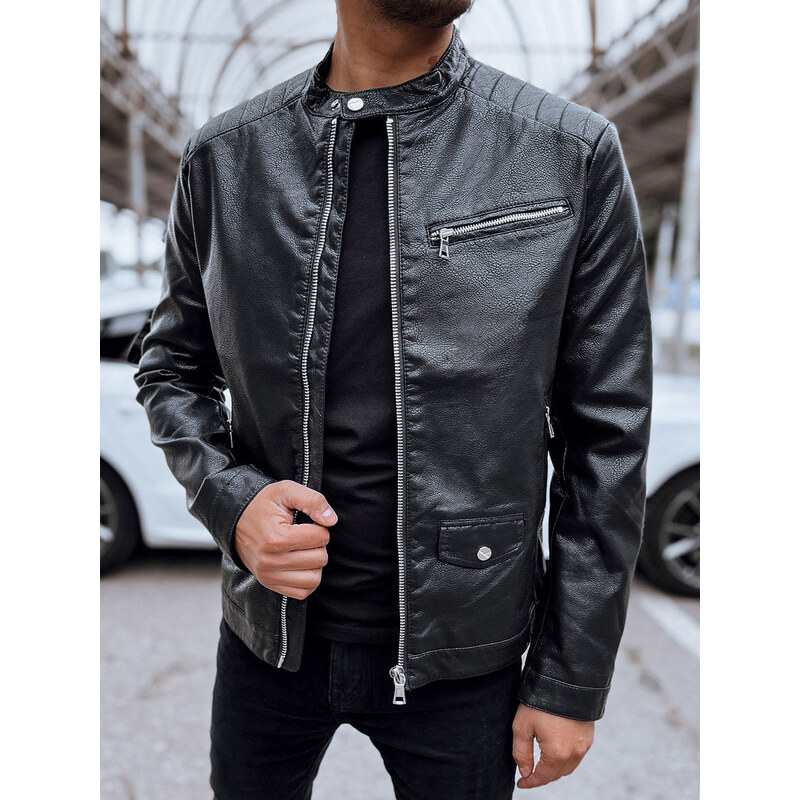 Pánska kožená bunda čierna FashionStreet TX4711 67682691