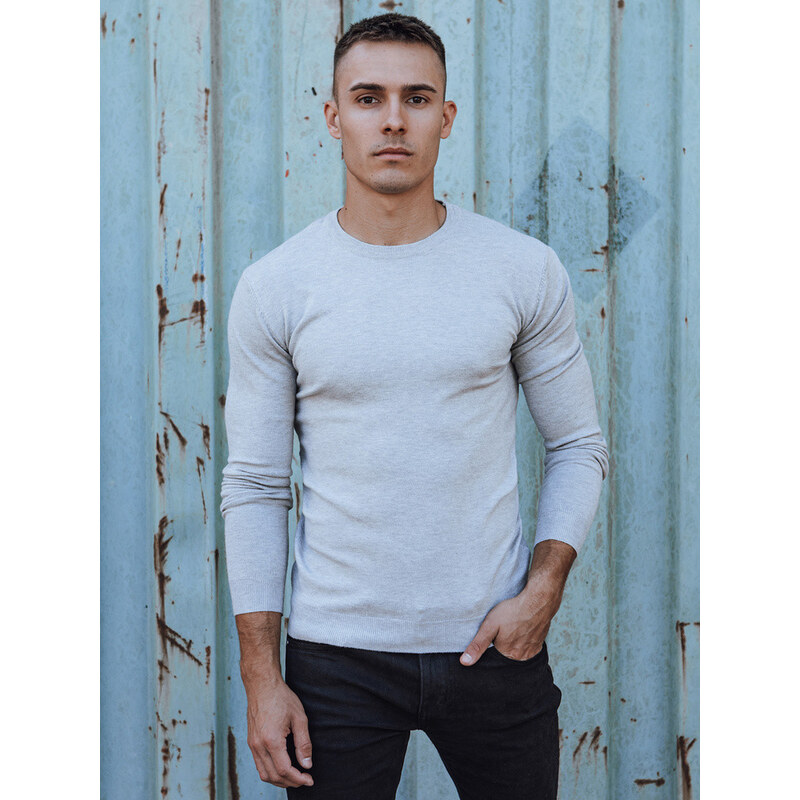 Pánsky klasický sveter svetlo šedý FashionStreet WX2212 67682748