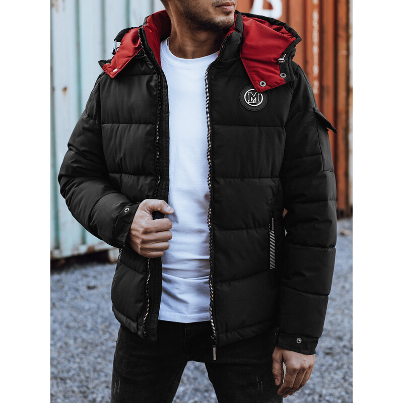 Pánska prešívaná zimná bunda s kapucňou čierna FashionStreet TX4930 67682779