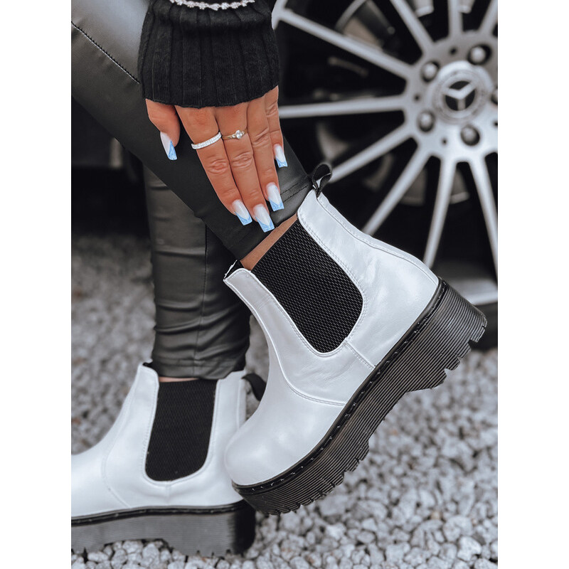Dámske čižmy s vysokou podrážkou STEPBACK white FashionStreet ZY0495 67682810