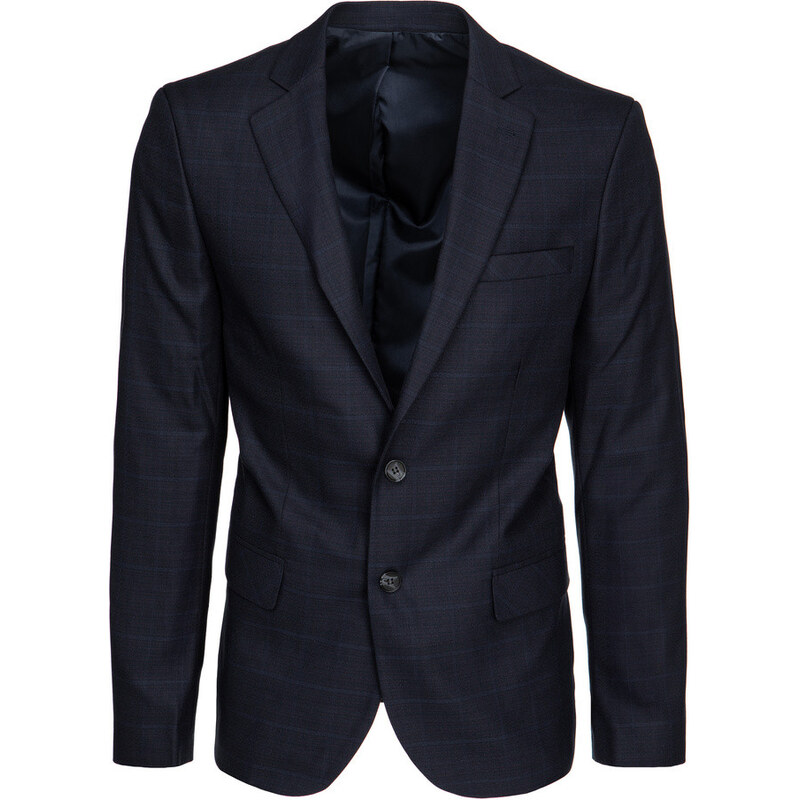 Pánske jednoradové sako v tmavomodrej farbe FashionStreet MX0623 67682847