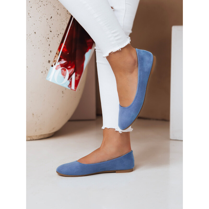Dámske semišové baleríny MINIMALL modré FashionStreet ZY0671 67683010