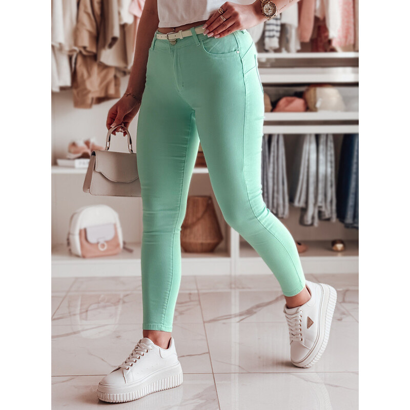 Dámske úzke nohavice s opaskom VIVASKIN mint FashionStreet UY2445 67683121