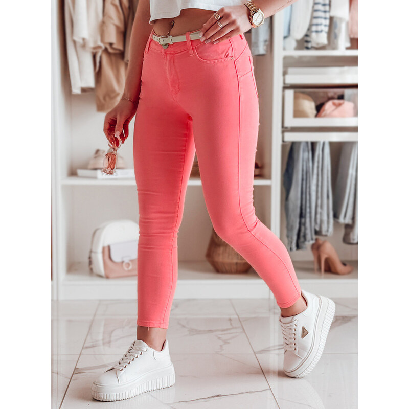 Dámske úzke nohavice s opaskom VIVASKIN svetlo ružová FashionStreet 67683136