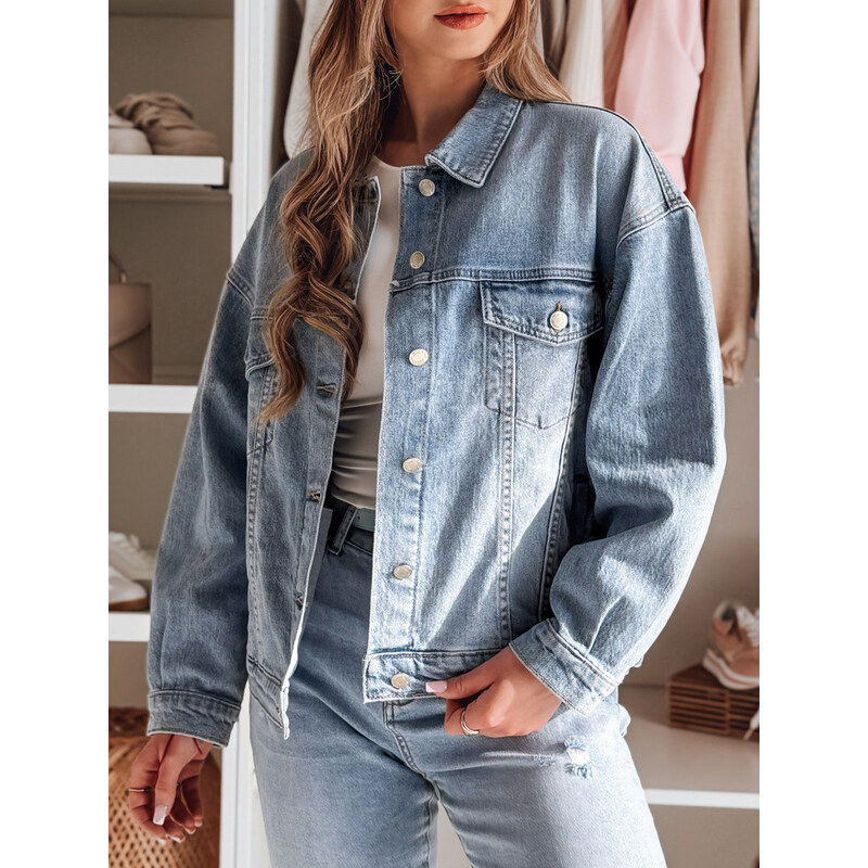 Dámska prechodná oversize katana bunda NOVAJIN modrá FashionStreet 67683157