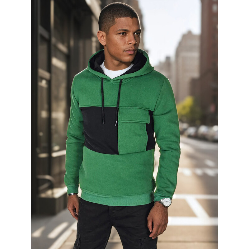 Pánska tmavozelená mikina FashionStreet BX5910 67683196