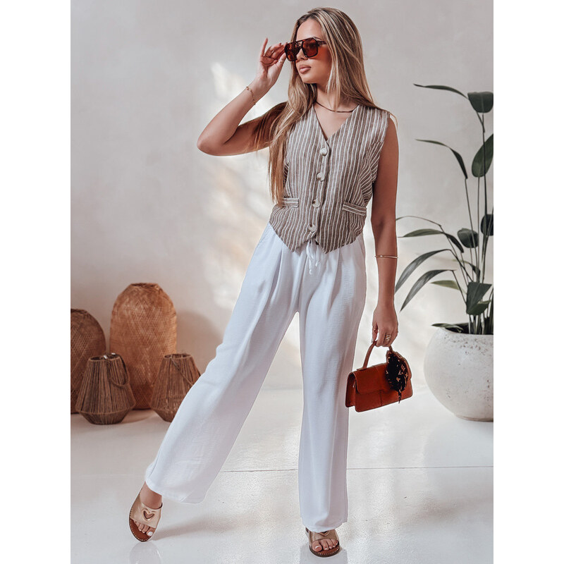 Dámske ležérne široké nohavice LOVETRIP white FashionStreet UY2640 67683260