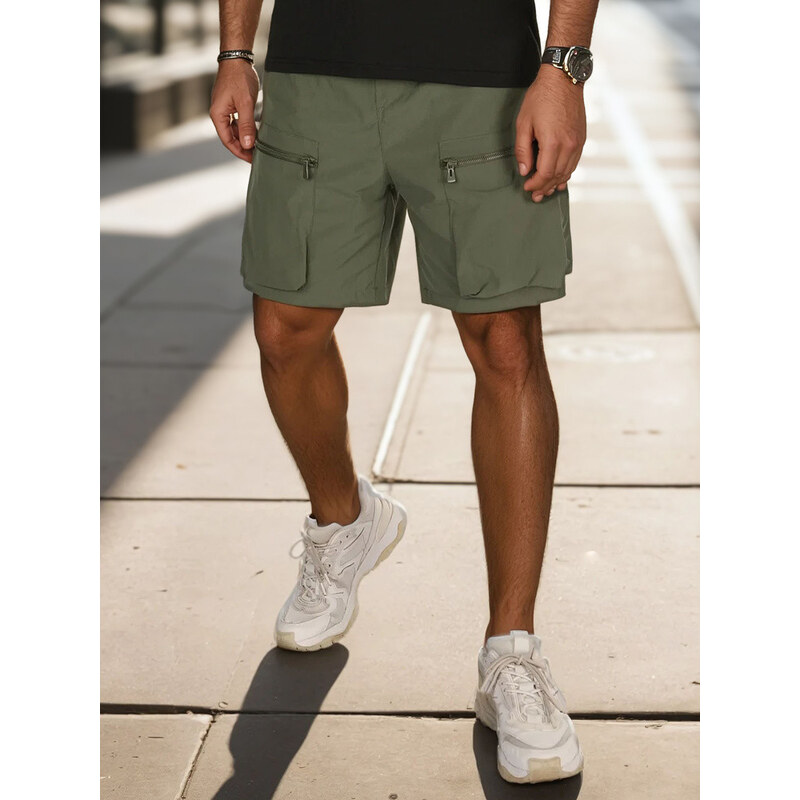 Pánske textilné bojové šortky zelené FashionStreet SX2508 67683364