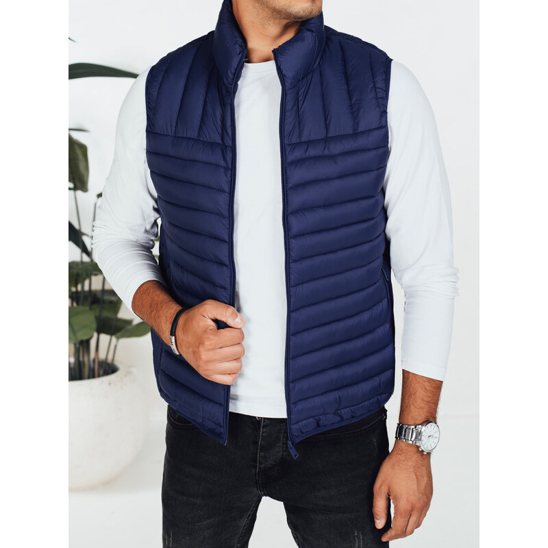 Pánska prešívaná tmavomodrá vesta FashionStreet TX5082 67683527