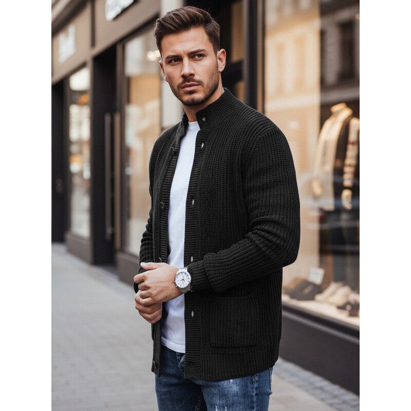 Pánsky sveter čierny FashionStreet WX2347 67683772