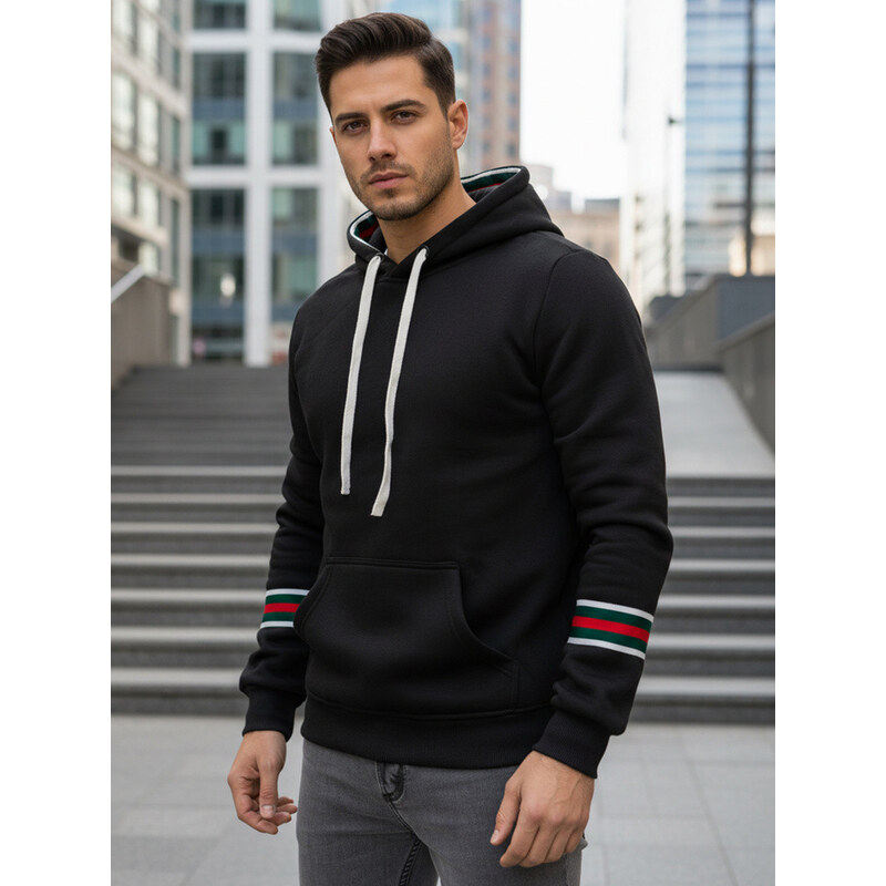 Pánska mikina s kapucňou čierna FashionStreet BX5940 67683832