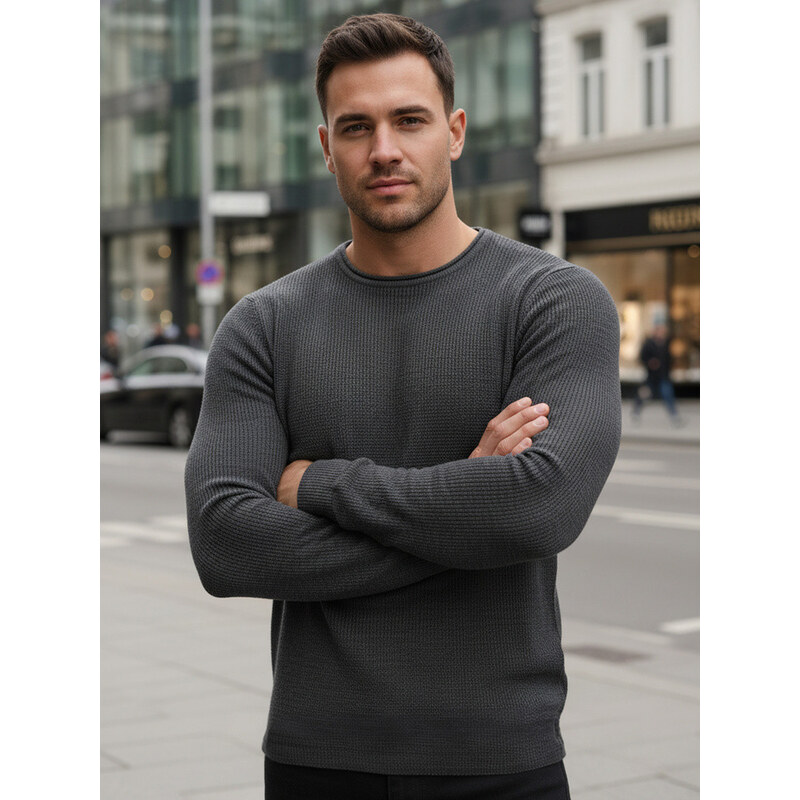 FashionStreet Pánsky antracitový sveter WX2293z 67683879