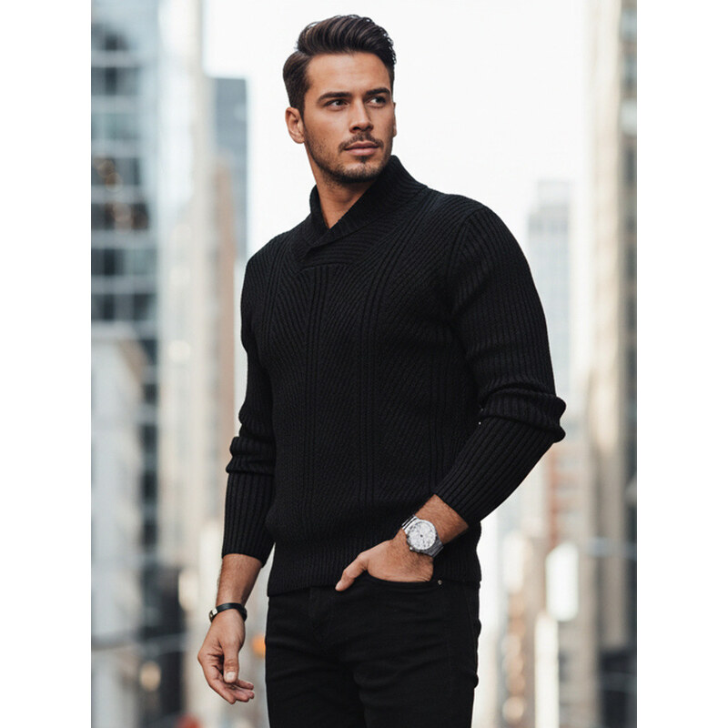 Pánsky čierny sveter FashionStreet WX2256z 67683899