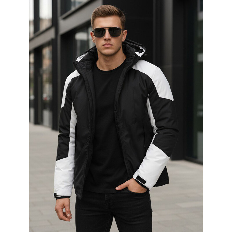 Pánska zimná bunda s kapucňou čierna FashionStreet TX5123 67683937