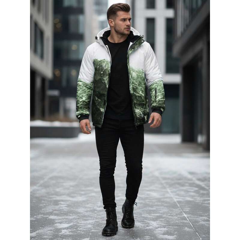 Pánska zimná lyžiarska bunda zelená FashionStreet TX5126 67683939