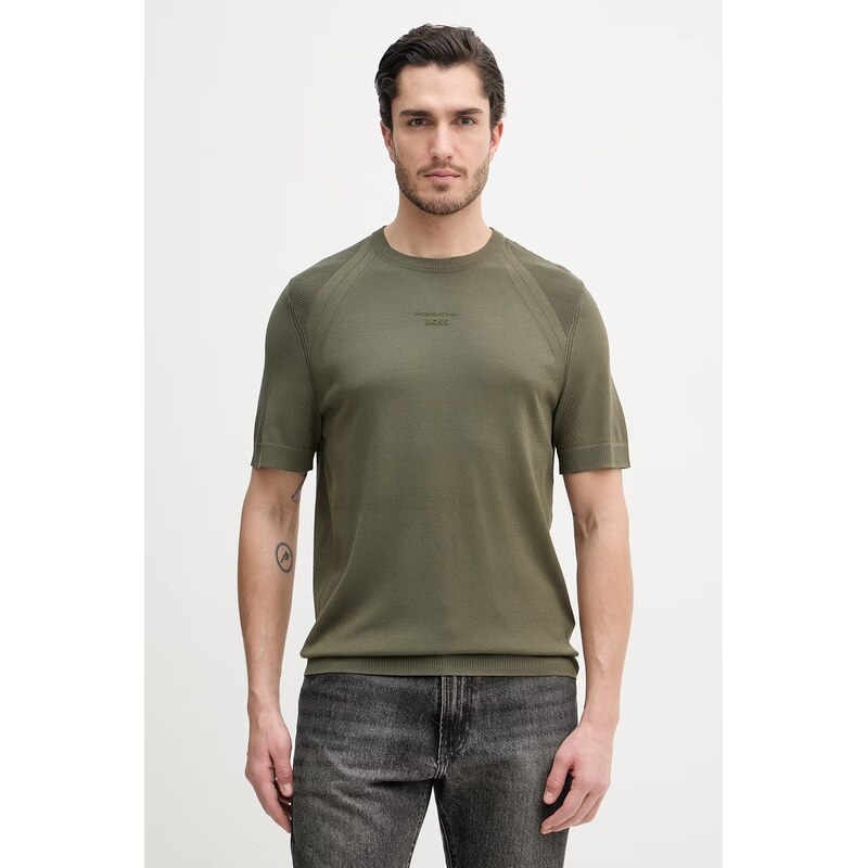 Tričko s hodvábom BOSS Green BOSS X PORSCHE 67688280