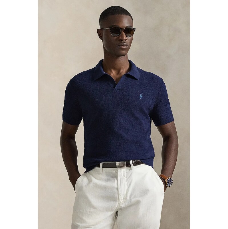 Polo tričko s prímesou ľanu Polo Ralph Lauren 67688286