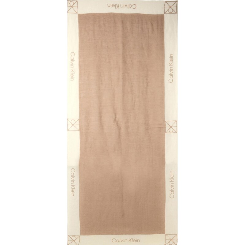Calvin Klein Plážová osuška krémová / hnedá 67695128