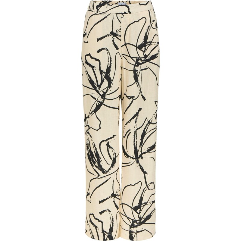 OBJECT Nohavice OBJSanne Aline krémová / čierna 67695145