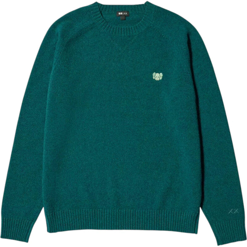 Uniqlo x KAWS Lambswool Crewneck Sweater Green 67690917
