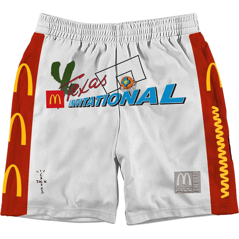 Travis Scott x McDonalds Cactus Jack All American Shorts White 67340516