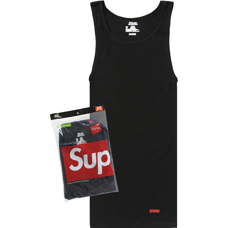 Supreme Hanes Tagless Tank Tops (3 Pack) Black 67341556