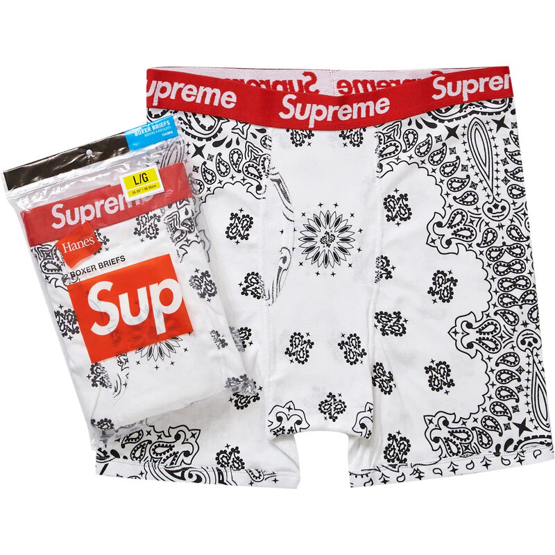 Supreme Hanes Bandana Boxer Briefs (2 Pack) White 67341520