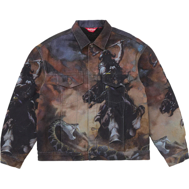 Supreme Frazetta Faux Shearling Lined Trucker Jacket Multicolor 67341762