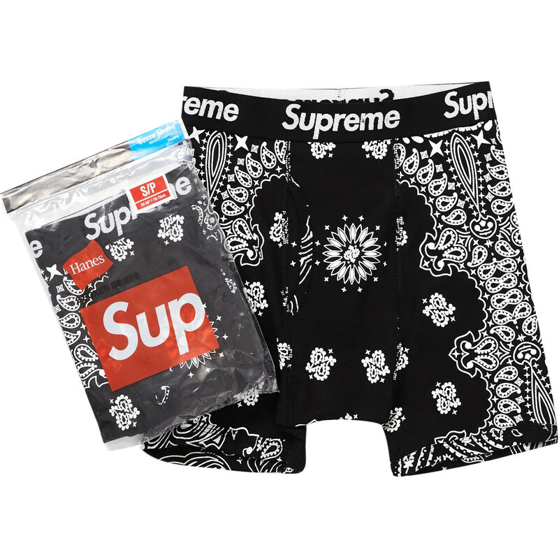 Supreme Hanes Bandana Boxer Briefs (2 Pack) Black 67342169