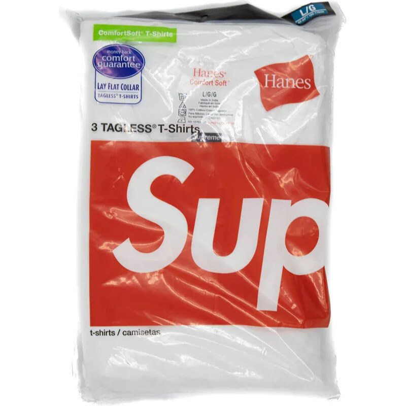 Supreme Hanes Tagless Tees (3 Pack) White 67342242