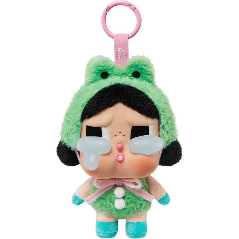 Pop Mart CryBaby Crying Again Series What A Frog Vinyl Face Plush 67344093
