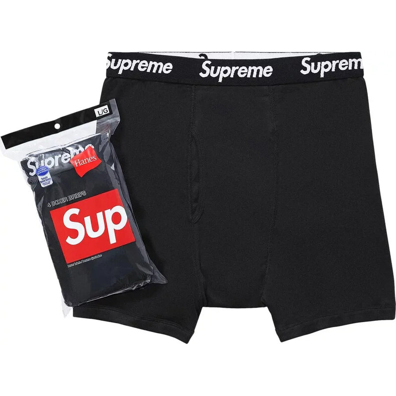 Supreme Hanes Boxer Briefs (4 Pack) Black 67346631