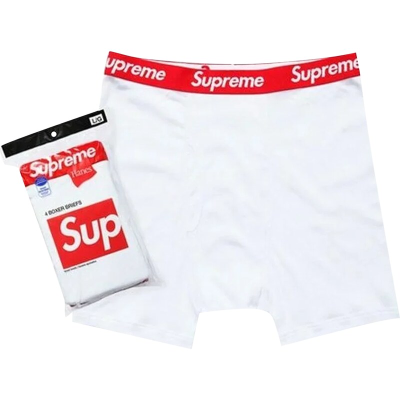 Supreme Hanes Boxer Briefs (4 Pack) White 67346626