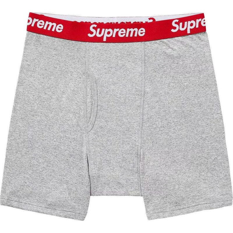 Supreme Hanes Boxer Briefs (2 Pack) Heather Grey 67346575