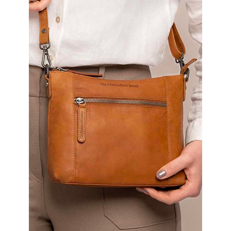 Dámska kožená crossbody kabelka The Chesterfield Brand Faro - koňak 64167628