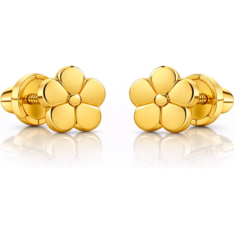 Brilio Drobné kvietkové náušnice zo žltého zlata 14/162.901/17 66580153