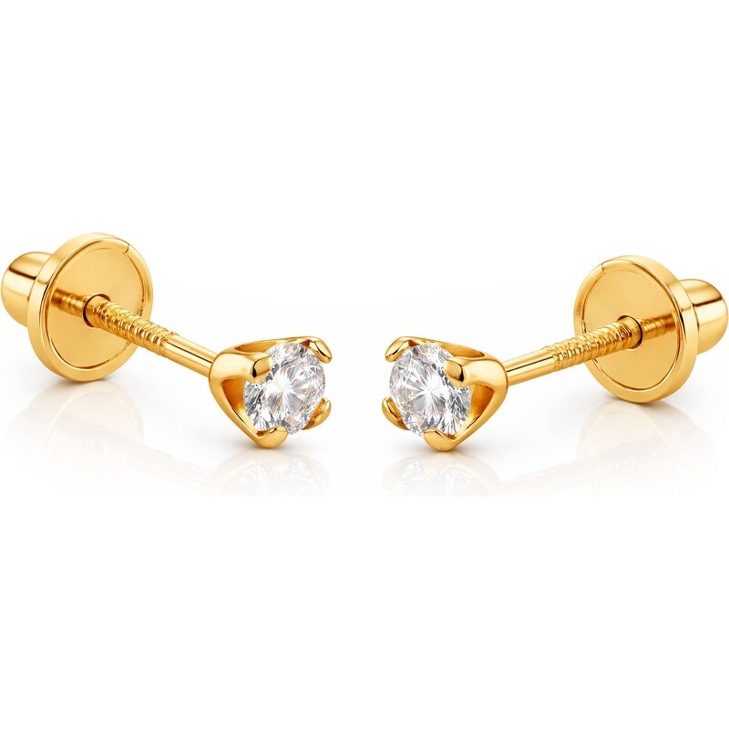 Brilio Drobné náušnice kôstky zo zlata so zirkónmi 14/30.190/17ZIR 66579151