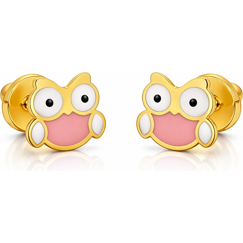 Brilio Hravé náušnice zo žltého zlata Sovičky 14/168.771/17ROSA 66593199