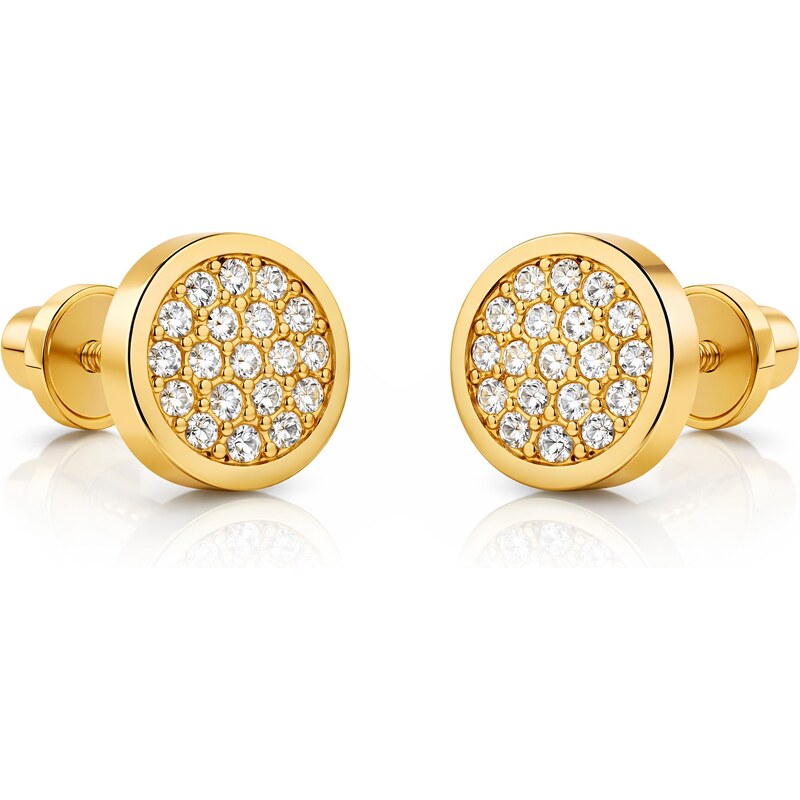 Brilio Náušnice zo žltého zlata so zirkónmi 14/180.641/17ZIR 66579398