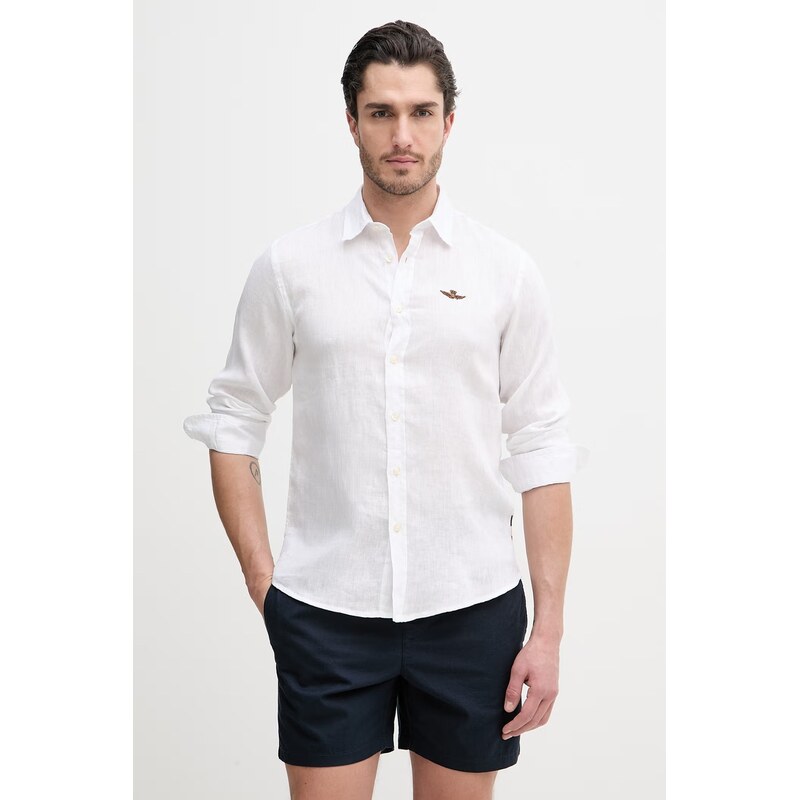 Ľanová košeľa Aeronautica Militare 67697100