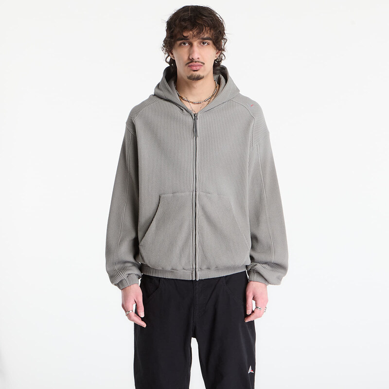 Mikina ROA Bee Sun Faded Organic Waffle Zip Up Hoodie Grey L 67698109