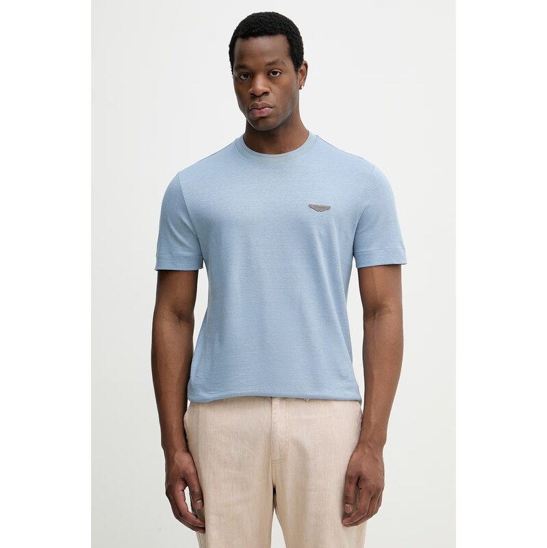 Tričko s prímesou ľanu BOSS BOSS X ASTON MARTIN 67698689