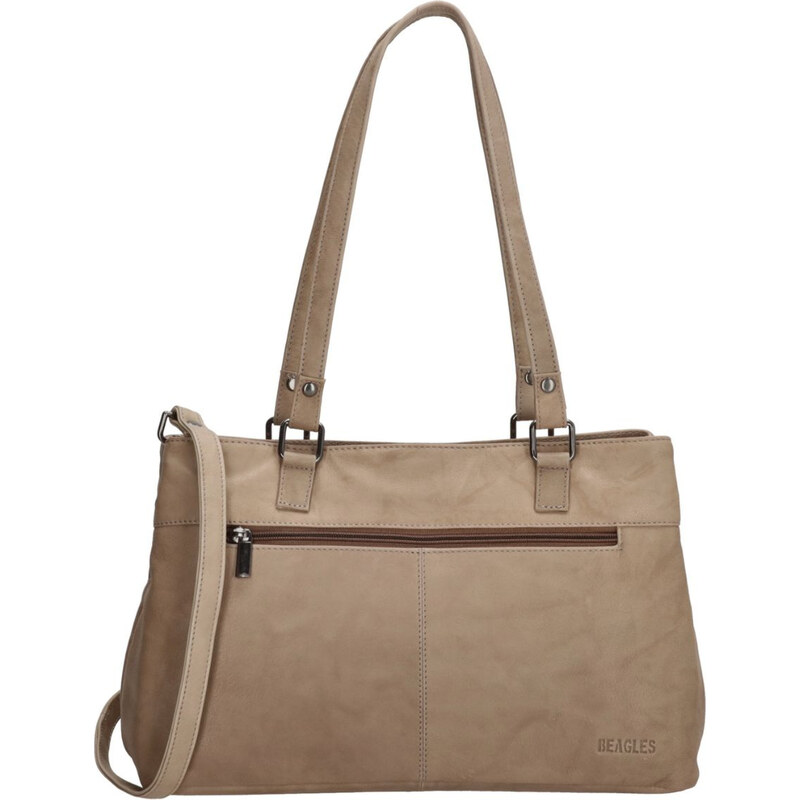 Beagles Dámska kožená kabelka na rameno taupe MELITA 67699568