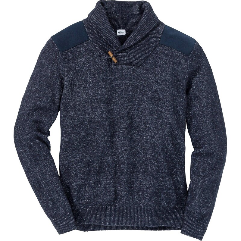 bonprix Pulóver so šálovým golierom, farba modrá 44789251