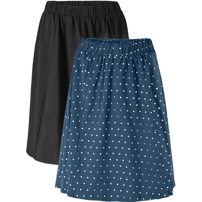 bonprix Džersejová sukňa (2 ks), farba modrá 44789906